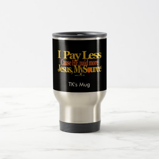 Payez moins de tasse chrétienne 15oz de voyage (Centre)