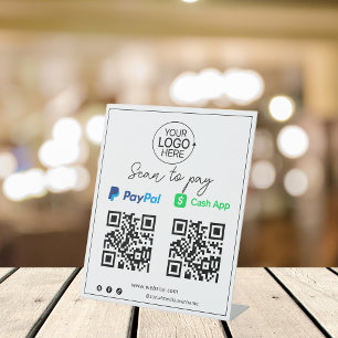 PayPal Cash-app Contactloos mobiel betalingsscript Reclamebord Met Voetstuk