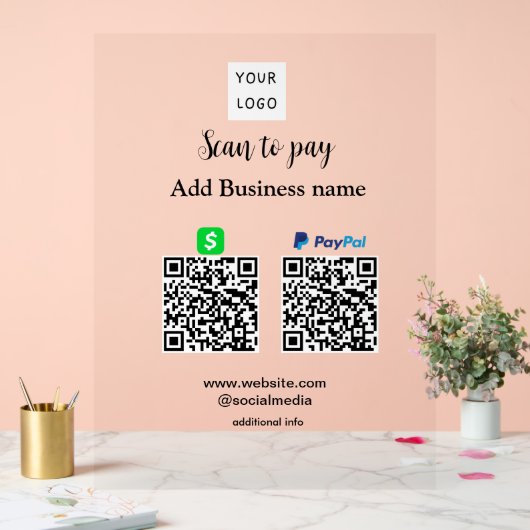 Paypal Cashapp numérisation pour payer QR ajouter (Mariage)