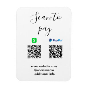 Paypal Cashapp scan om te betalen QR voeg bedrijfs Magneet