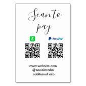 Paypal Cashapp scan to pay QR add business name lo Kaart (Achterkant)