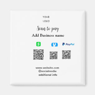 Paypal Cashapp venmo scan om te betalen QR voeg be Magneet