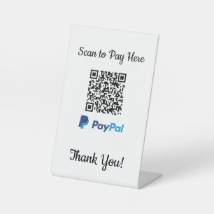 PayPal mobiele betaling   Te betalen scannen Reclamebord Met Voetstuk
