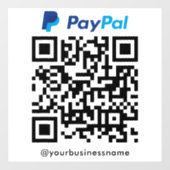 Paypal QR Code Betaling Scan naar Betalen Wit Raamsticker (Vel)