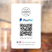 Paypal QR Code Betaling | Scan om Zakelijk Logo te Raamsticker (Vel 2)