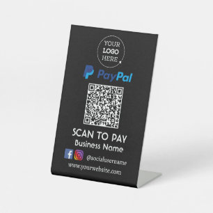 PayPal QR-code Betaling   Scannen naar betaling Reclamebord Met Voetstuk