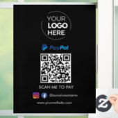 PayPal QR-code Betaling | Scannen naar zwart betal Raamsticker (Huis)