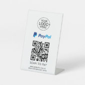PayPal QR-code Contactloze betaling Logo toevoegen Reclamebord Met Voetstuk (Voorkant)