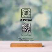 PayPal QR Code | Custom Scan-to-Pay Business Logo Acryl Bord (Neutraal)