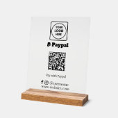 PayPal QR Code | Custom Scan-to-Pay Business Logo Acryl Bord (Hoek)