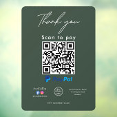 Paypal QR Code Logo Bedankt Scan om te betalen Raamsticker (Vel 3)