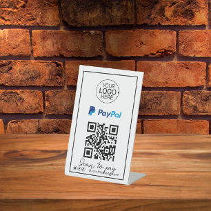 PayPal QR Code Payment Logo Script Social Media Reclamebord Met Voetstuk