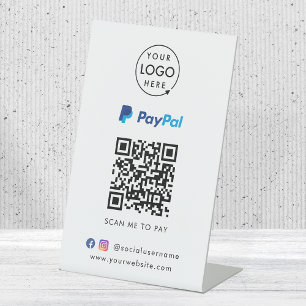 PayPal QR-code   Scannen naar zakelijke Logo betal Reclamebord Met Voetstuk