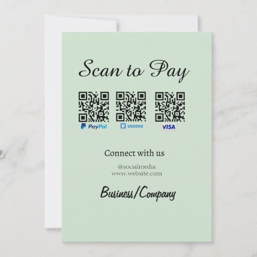 paypal venmo carte visa scan pour payer QR médias (Devant)