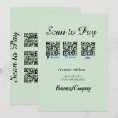 paypal venmo carte visa scan pour payer QR médias (Devant / Derrière)