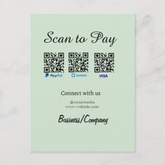 paypal venmo visa card scan to pay QR social media Briefkaart