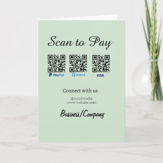 paypal venmo visa card scan to pay QR social media Kaart