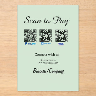 paypal venmo visa kaart scan om QR sociale media t Acryl Uitnodigingen