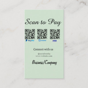 paypal venmo visa kaart scan om QR sociale media t Visitekaartje