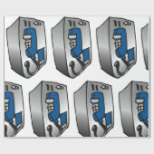 Payphone Blue Telefoon Cadeaupapier (Vlak)
