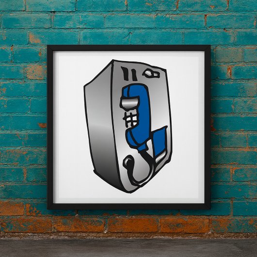 Payphone Blue Telefoon Poster