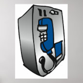 Payphone Blue Telefoon Poster (Voorkant)