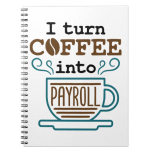 Payroll Clerk ik maak van koffie een loonrol Notitieboek