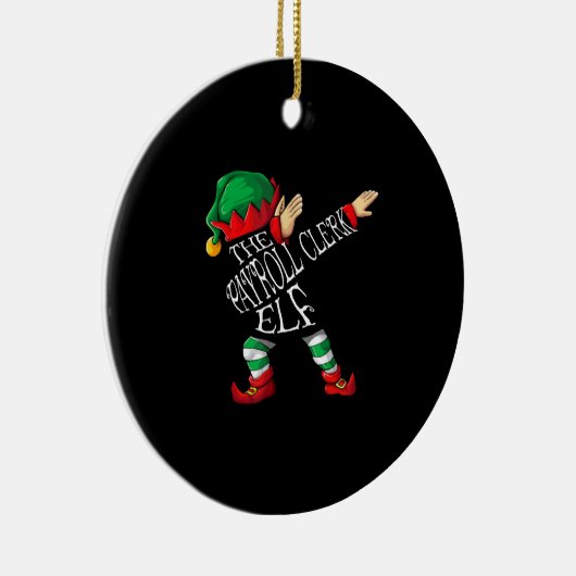 Payroll Elf Kerstmis Payroll Clerk Manager Keramisch Ornament (Rechts)