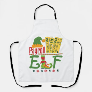 Payroll Elf met Kerstmis Clerk Schort