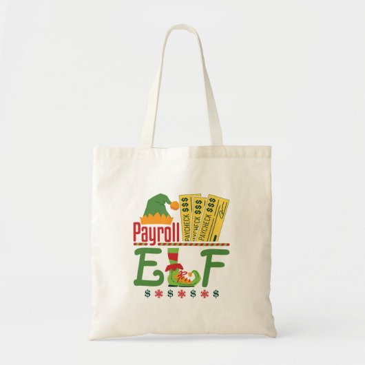 Payroll Elf met Kerstmis Clerk Tote Bag (Voorkant)