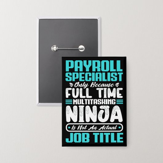 Payroll Specialist Functie Titel Beroep Vaardighed Button (Voorkant / Achterkant)