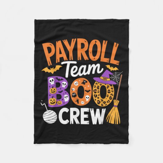Payroll Team Boo Crew Halloween Matching Soky Outf Fleece Deken (Voorkant)