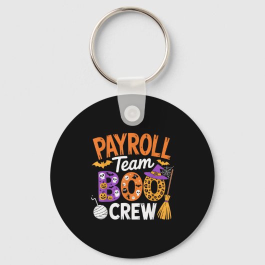 Payroll Team Boo Crew Halloween Matching Soky Outf Sleutelhanger (Voorkant)