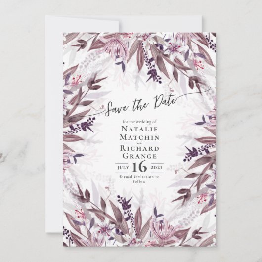 Pays art floral invitation mariage, invitation (Devant)