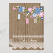 Pays Baby shower rustique Invitation (Devant / Derrière)