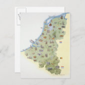 Pays-Bas, carte montrant les caractéristiques dist (Devant / Derrière)