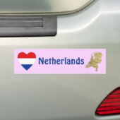 Pays-Bas - Coeur du drapeau + Sticker du pare-choc (En voiture)