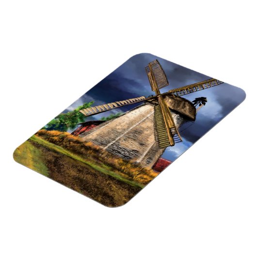 Pays-Bas Windmill Paysage Magnet (Côté Gauche)
