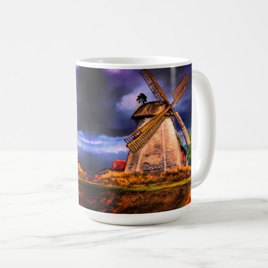 Pays-Bas Windmill Sunset Coffee Mug (Devant droit)