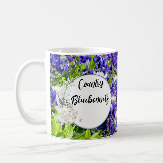 Pays Bluebonnet Fleurs sauvages Chine Mug (Gauche)