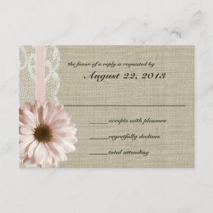 Pays Blush Daisy et Lace Burlap Réponse