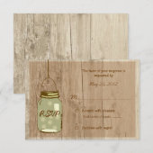 Pays Bois Rustique Mariage RSVP Pot Mason (Devant / Derrière)