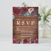 Pays Bourgogne Marsala Marine Rouge Floral RSVP (Debout devant)