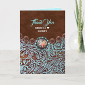 pays brun turquoise mariage de l'ouest merci (Devant)