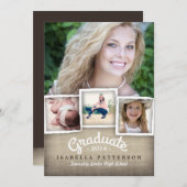 Pays Burlap Graduation 2014 Invitation (Devant / Derrière)