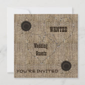 Pays Burlap Invitations de mariage (Devant)
