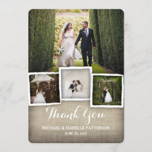 Pays Burlap Mariage Carte de remerciements photo