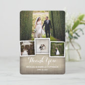 Pays Burlap Mariage Carte de remerciements photo (Debout devant)