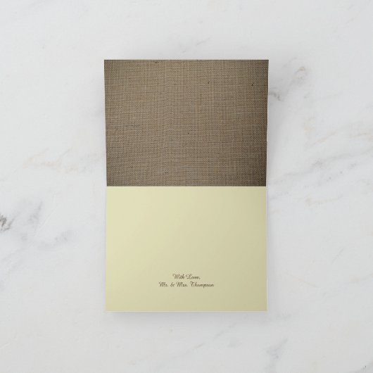 Pays Burlap Mason Jar Mariage Merci (Intérieur)