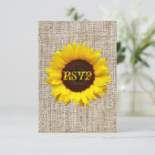 Pays Burlap Sunflower Wedding Réponse RSVP (Debout devant)
